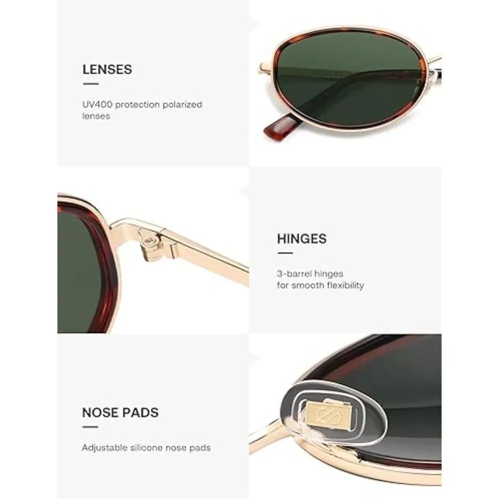 Trendy Oval Round Polarized Sunglasses for Men and Women Retro SJ1248